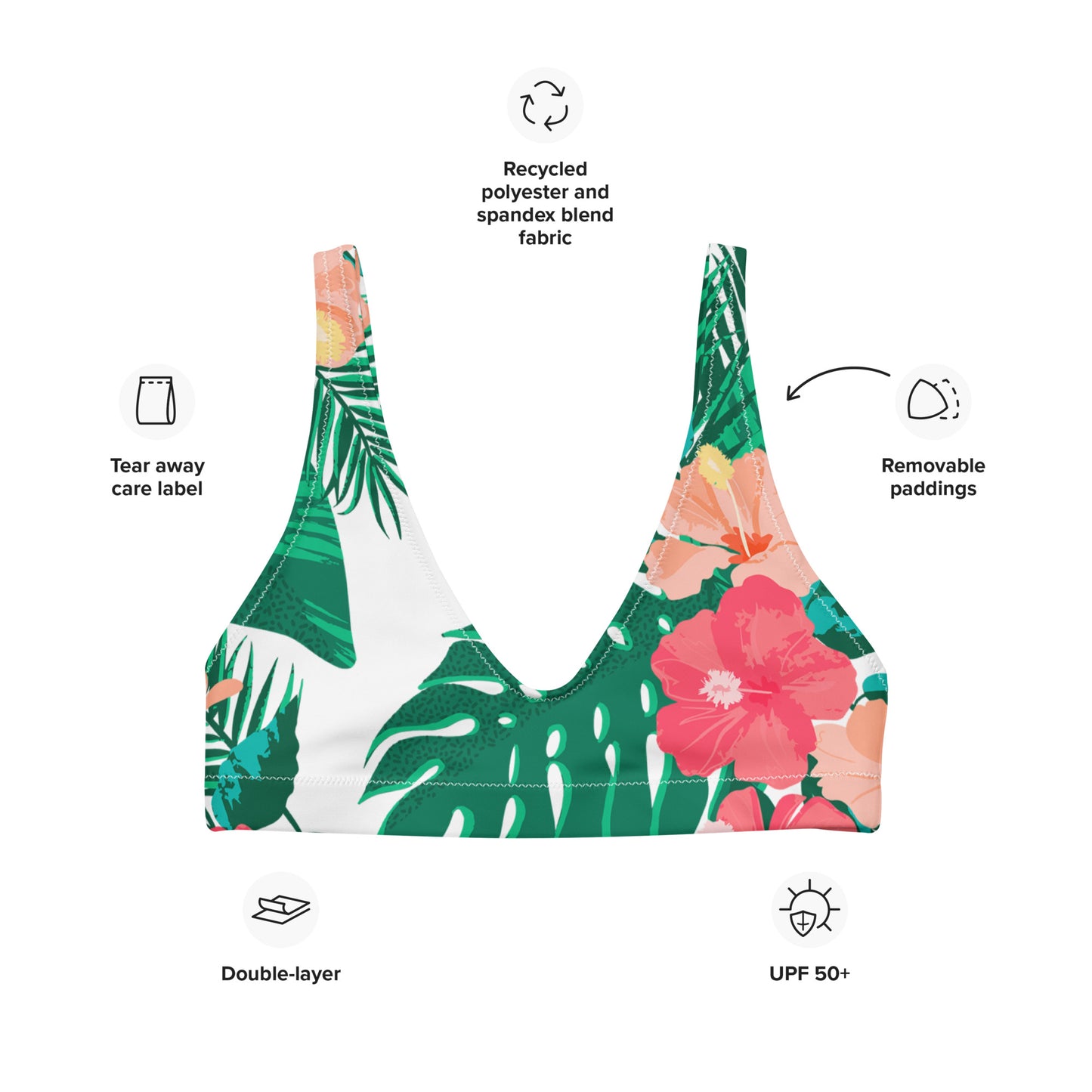 Hibiscus Bikini Top